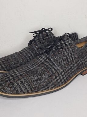 Giorgio Brutini Plaid Gray & Black Derby Shoes
